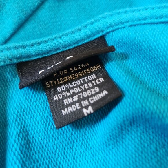 Oversized Blue Short Sleeve Keyhole Open Back Sweatshirt Top Size M - Picture 6 of 7